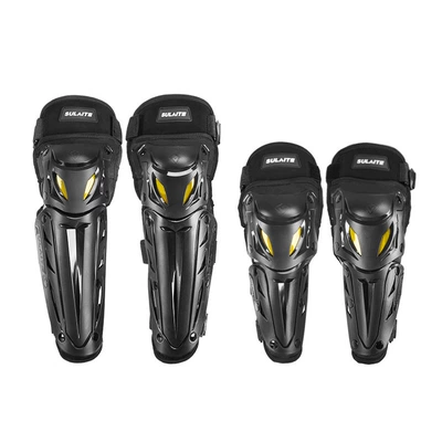 Motosiklet ləvazimatları və aksesuarları Anti-fall Leg Protectors Electric Vehicle - slt1201-black-summer-long-knee-pad-elbow-pad-four-piece-set-free-size