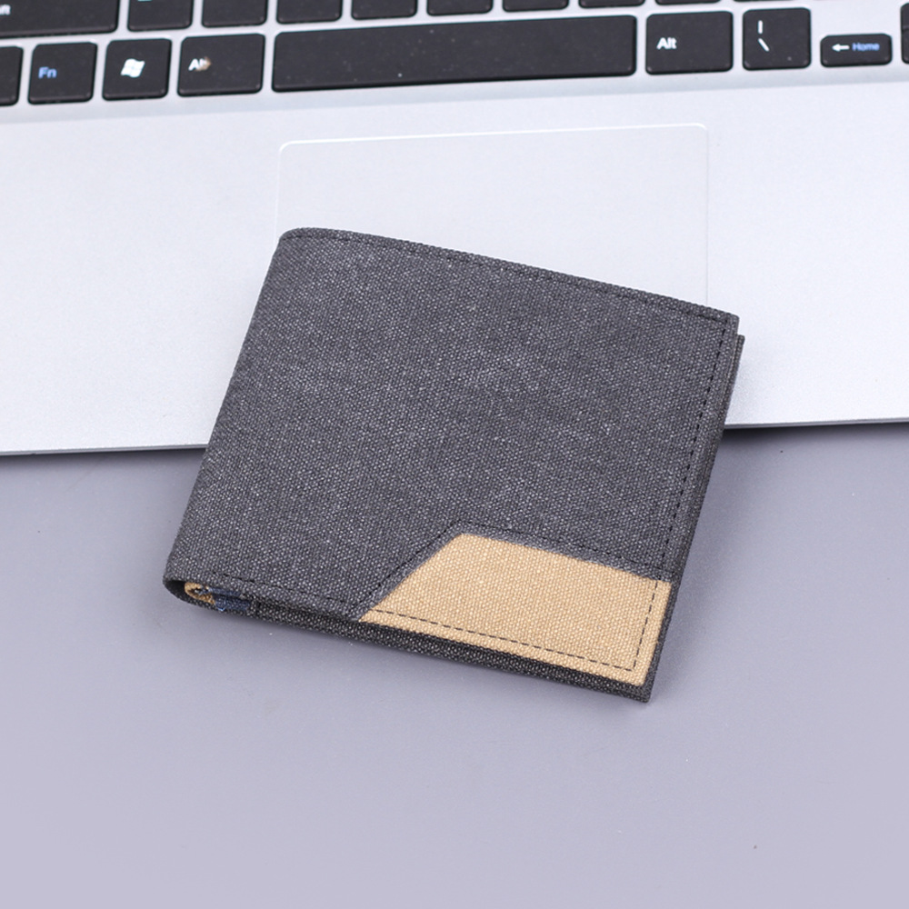 Canvas para hombres cartera corta, denim para hombres cartera de cuero, 20 por ciento de 9 tarjetas para hombres cartera de tarjetas más nuevas