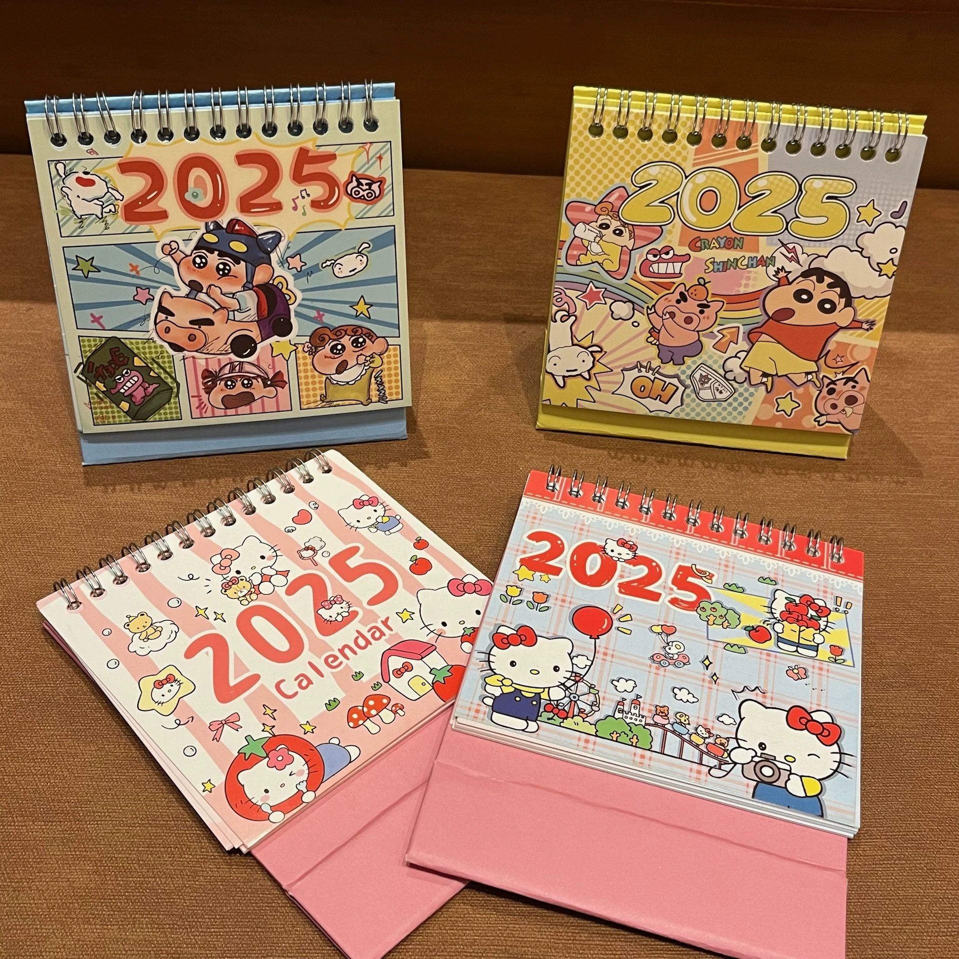 Календарь Crayon Shin-chan на 2025 год в стиле KT, настольный календарь с котом, креативный, простой, свежий, настольный орнамент, подарок