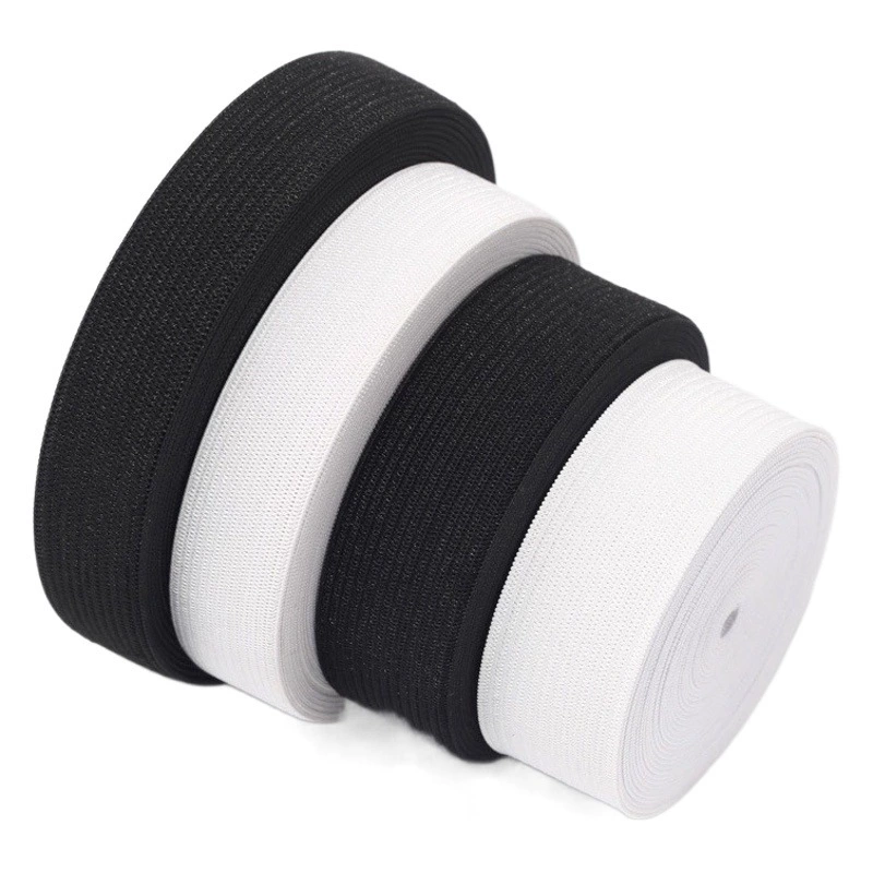 Фабрика прямые поставки черный и белый крючок эластичный ремень цвет талии плоский широкий резиновый простой высокоэластичный вязаный эластичный ремень оптом