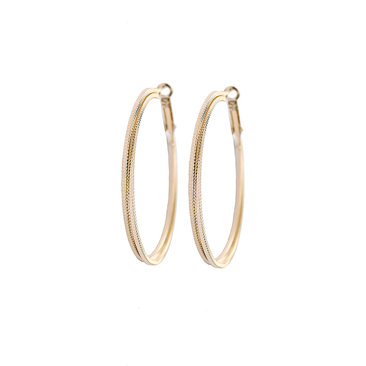 Fashion Three-color Big Circle Metal Earring Wholesale display picture 7