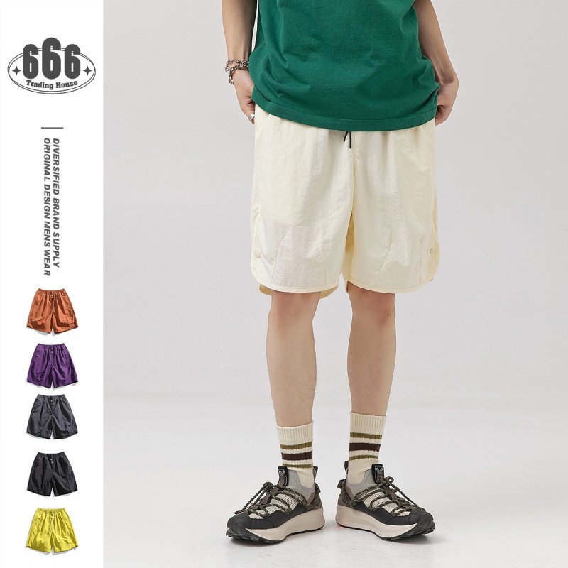 Pantalones cortos de playa de secado rápido transpirables al aire libre CLOR pantalones de cinco puntos de nailon de verano casuales sueltos para hombres S5039