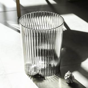 Transparent Trash Bin Household Large Capacity Light Luxury Bathroom Kitchen Living Room Bedroom Creative Large Size Trash ins Style