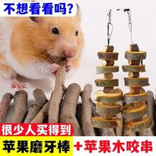 仓鼠磨牙苹果枝兔子龙猫荷兰猪豚鼠可食用耐磨磨牙棒咬串小宠整套