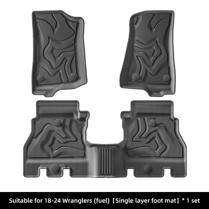 Jeep TPE Car Floor Mats for Jeep Wrangler 18-24 & Trunk Mat (Modelə uyğun ayaqaltı) - 18-24-wrangler-single-layer-floor-mats-fuel