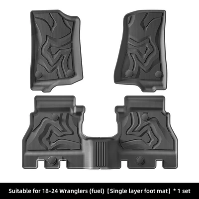 Suitable for 18-24 Jeep Wrangler Car Floor Mats, Fully Environmentally Friendly Tpe Floor Mats, Trunk Mats (Modelə uyğun ayaqaltı) - 18-24-wrangler-single-layer-floor-mats-fuel