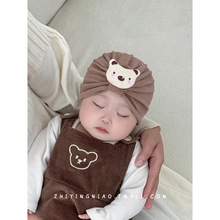 婴儿帽子春秋季印度帽可爱超萌宝宝胎帽婴幼儿小月龄护囟门帽