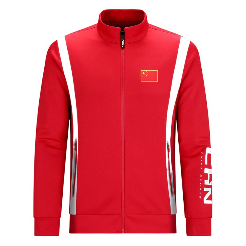 Spring and Autumn Chinese Team Sportswear Coach Uniforms for Men, Women, and Children, Sweatshirts, Long-Sleeved Cardigans, Jackets, Tops, Custom Wholesale