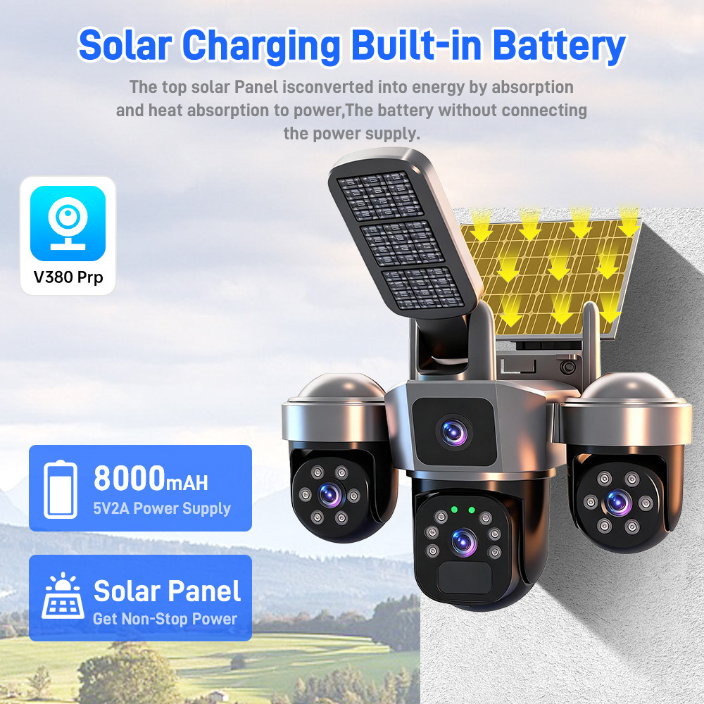 V380 Solar-Überwachungskamera 4G wasserdicht Nachtsicht