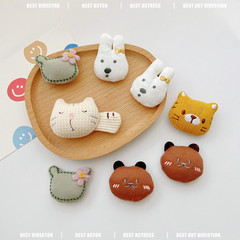 春天布藝卡通兔子小熊公仔胸針趴睡貓可愛貓咪老虎頭配飾服飾輔料