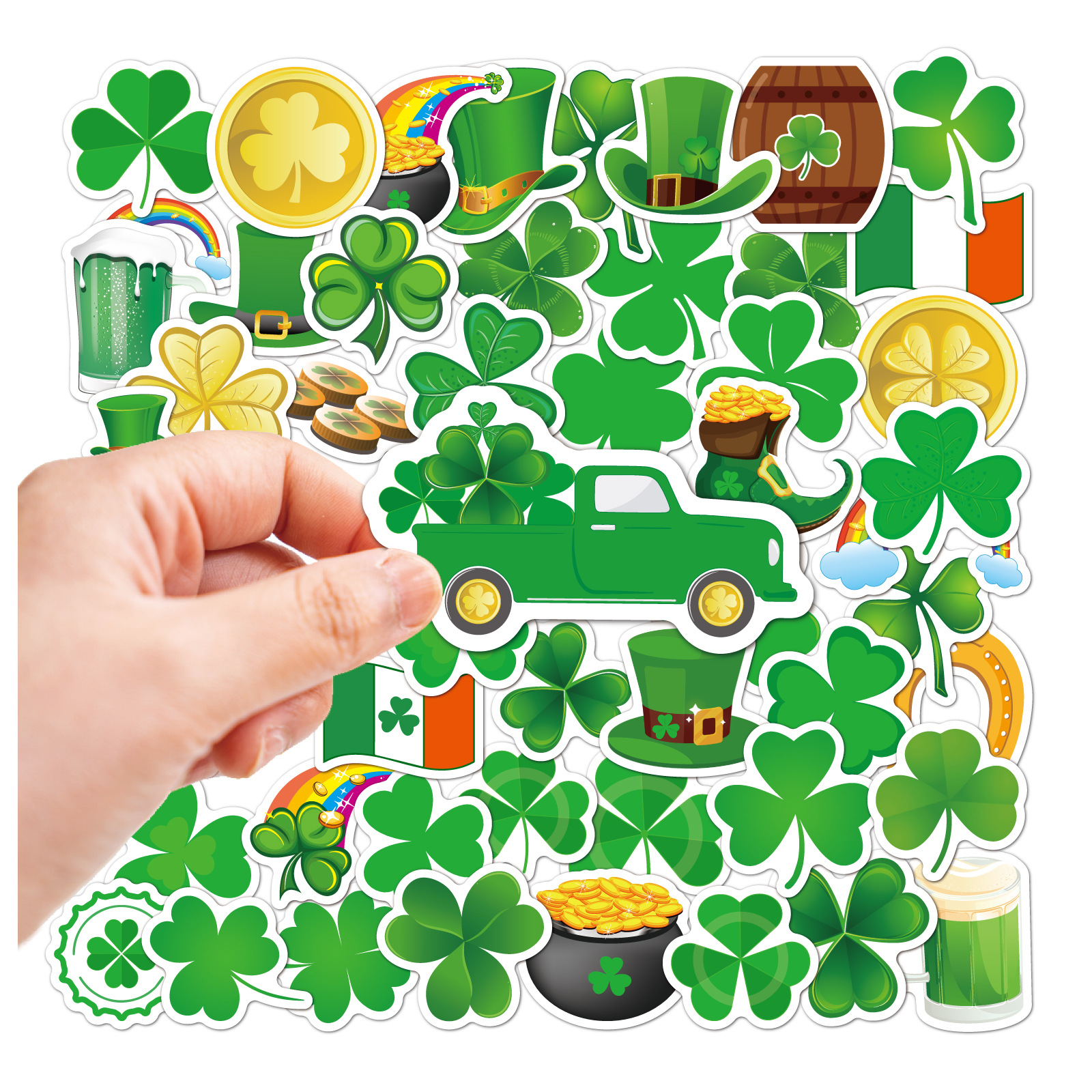 爱尔兰节三叶草贴纸圣帕特里克节贴纸st. patrick's day sticker