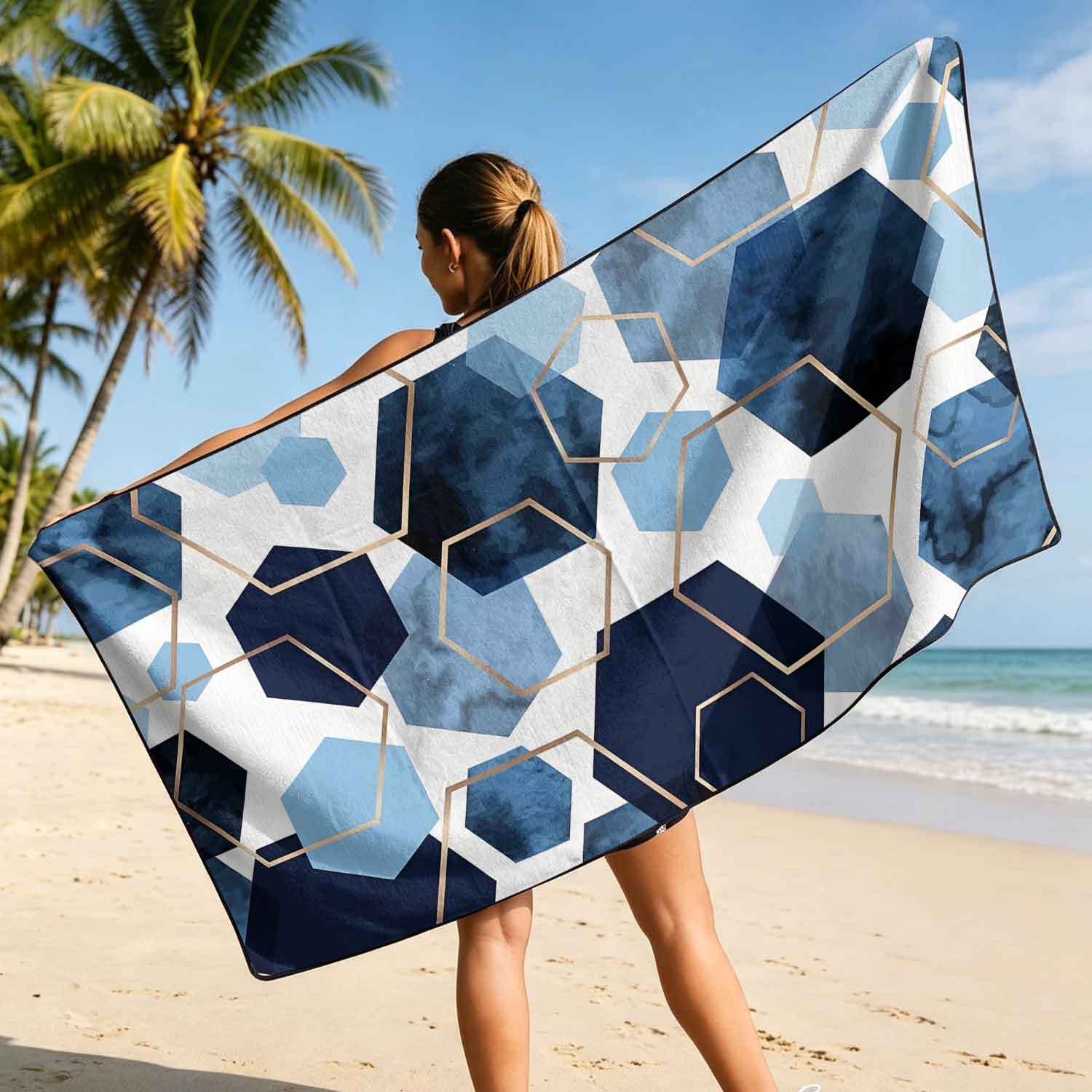 Printed bath towel and car seat cover 2-in-1, ultra-fine fiber outdoor beach and car dual-use universal seat cushion