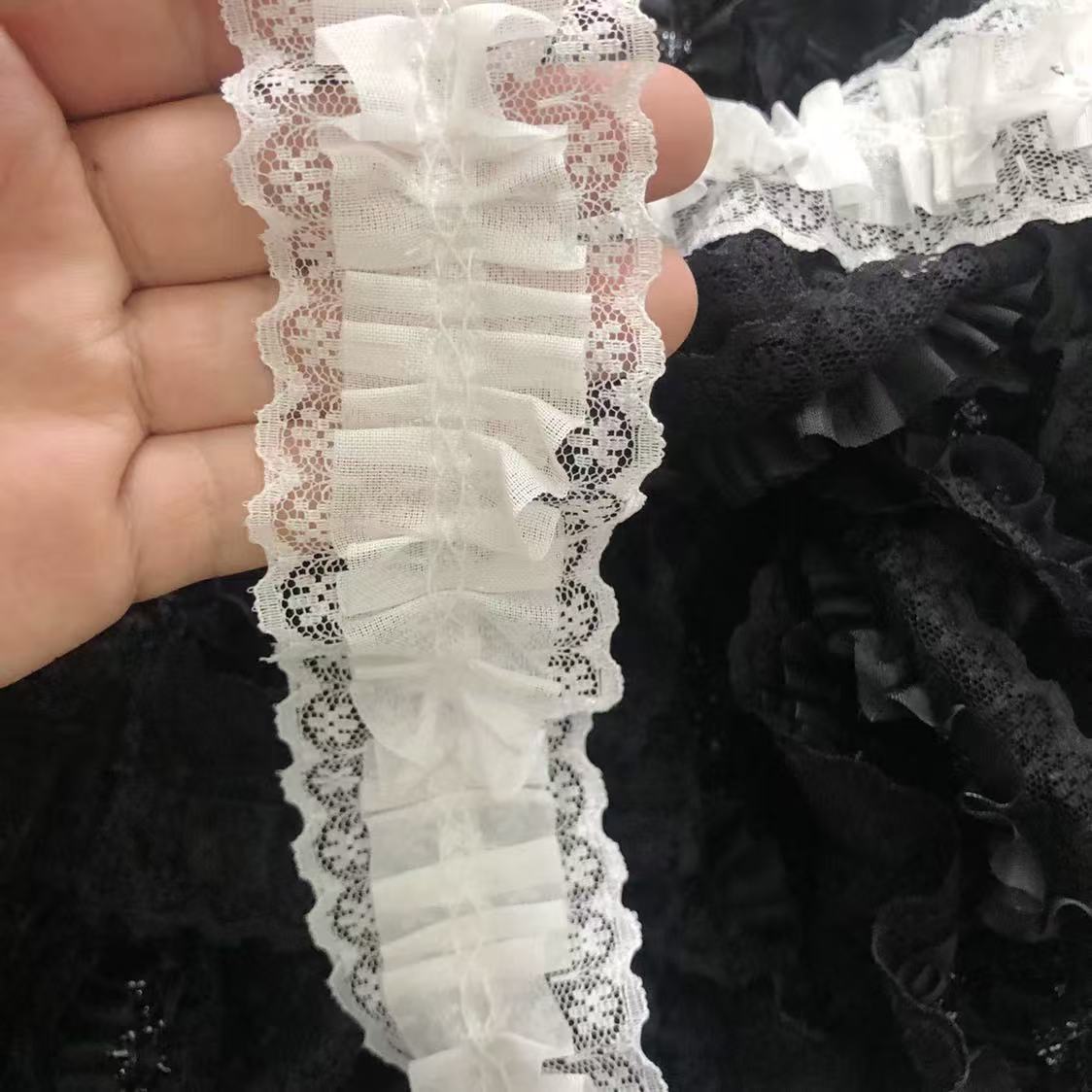 폭 4.5CM * 길이 1야드, 메쉬 가장자리 레이스 흰색