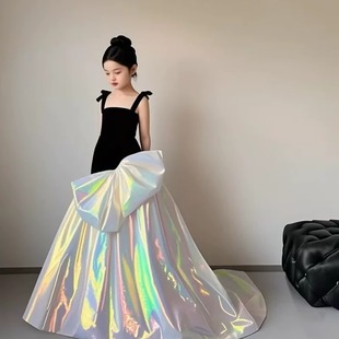 Black High-End Kidsren's Dress, Medium and Large Kidsren's Stage Performance Catwalk Niche Dress Skirt, New Girl Princess Dress