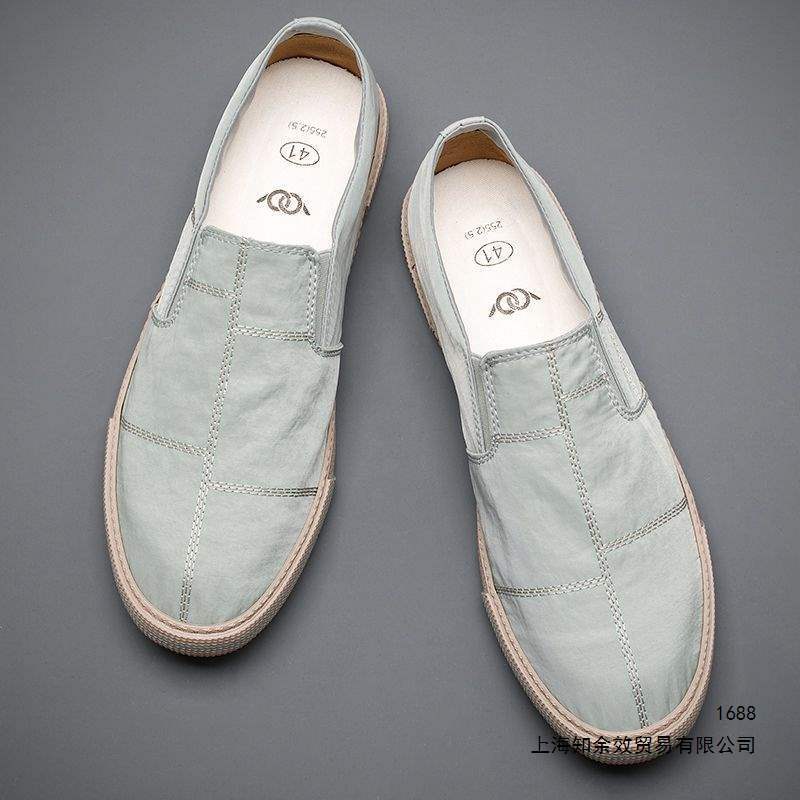 Slip-On Breathable Canvas Shoes for Men, Trendy Casual Shoes, Autumn Old Beijing Cloth Shoes, Comfortable Soft-Soled Driving Shoes