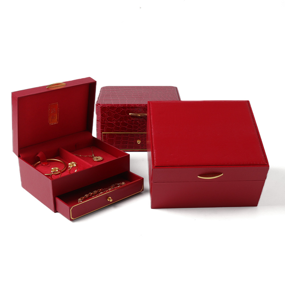 Nuevo compromiso casamiento oro caja de joyería anillo de joyería colgante brazalete cadena caja de joyería caja de embalaje image 5
