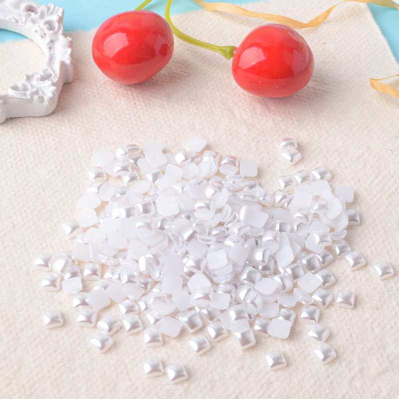 美甲珍珠正方梯形异形美甲钻树脂配件散珠diy手工材料仿珍珠贴片