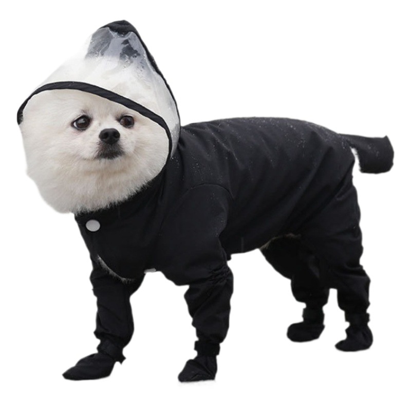 Chubasquero y Botas de lluvia de cuatro patas para perros y gatos, todo incluido, Teddy Bichon, Bulldog Francés, suministros impermeables de una pieza para perros al aire libre