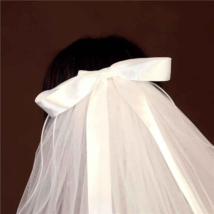 Кореанское свадебное veil-аксессуар для волос — нюдовый/слоновая кость, 60 см, для фотосессий, коллекция 2021