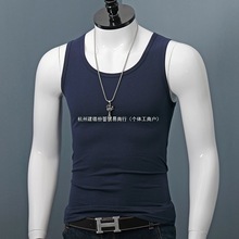 棉背心男士宽肩夏季色修身运动健身百搭大码汗衫青年无袖打底批发