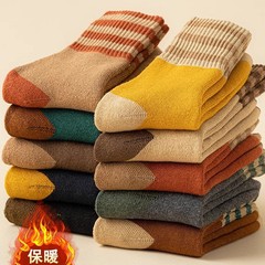 毛圈襪女秋冬中長筒加絨加厚毛巾襪子保暖睡眠襪不凍腳地板襪ins