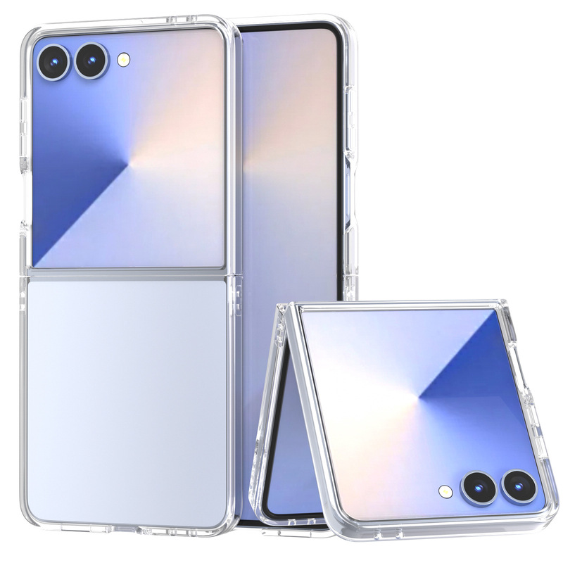 Suitable for Samsung Zflip7 Transparent Mobile Phone Case Zflip 40% off Stacked Screen Glossy Pc Material Foldableing Mobile Phone Case Protection