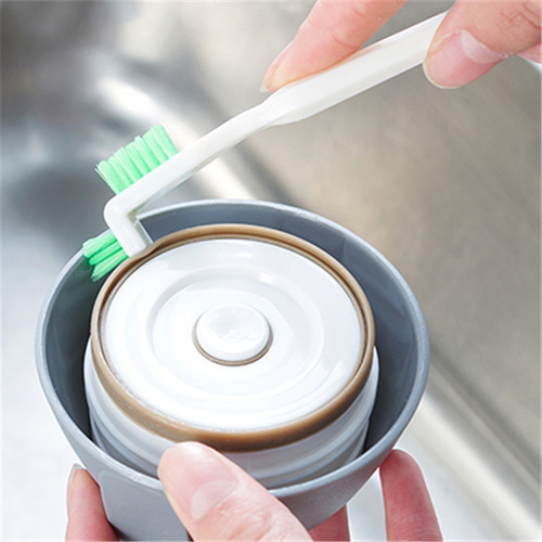 Japanese-style household kitchen thermos cup lid gap cleaning brush groove decontamination washing three-piece nipple cup brush set