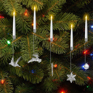 Cross-Border New Christmas Candle Decoration Led Candle Light Indoor Decoration Atmosphere Christmas Tree Hanging Candle Light