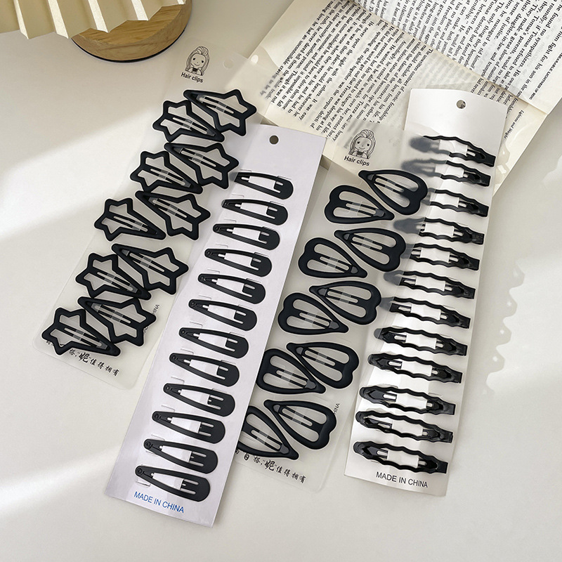 Clipe de cabello negro sencillo para mujeres lateral cebeja clipe de cabello para adultos cabeza trasera BB clipe de cabello clipe de cabello tocado