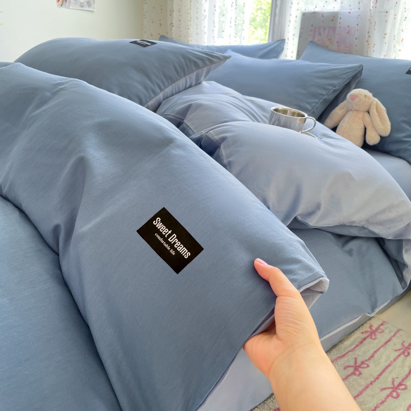 100% cubierta de algodón cubierta de edredón de algodón 150 * 200cm dormitorio de estudiantes cubierta de edredón de una sola persona cuatro estaciones universal