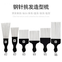 Foreign trade supply: High temperature resistant stainless steel needle comb, handle fist comb, fork comb, pick comb, hairdressing tool, flat comb