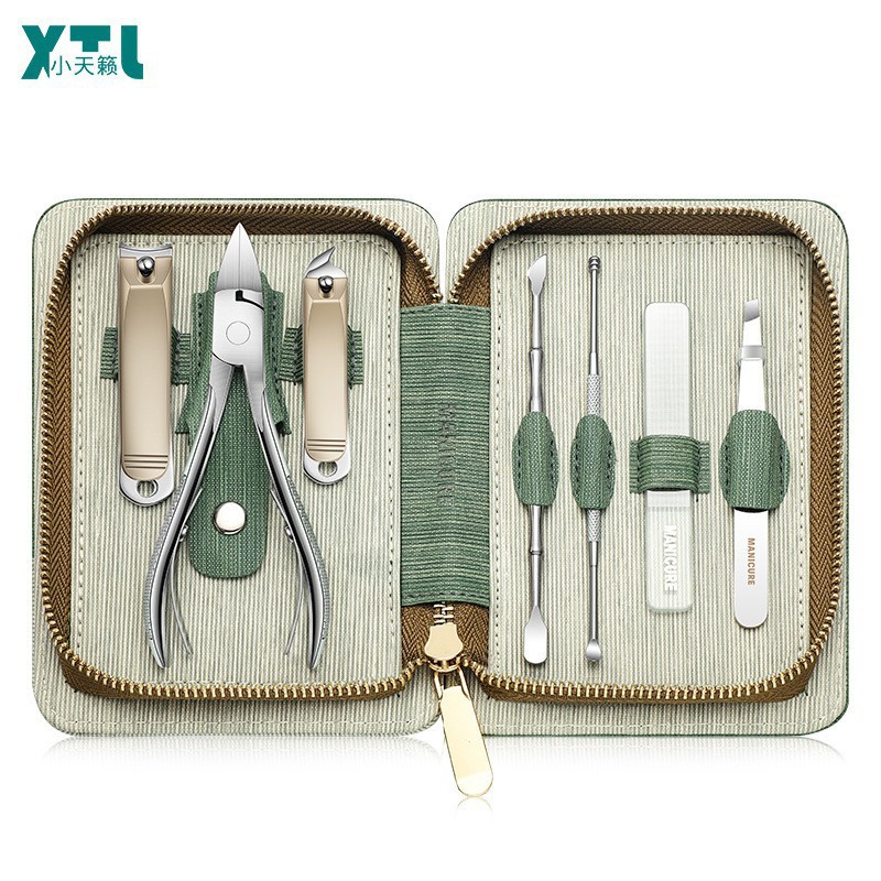 Conjunto de cortador de uñas de belleza conjunto de nuevas herramientas de manicuras en caja alicates de uñas tijeras de uñas 11 piezas portátiles boca plana