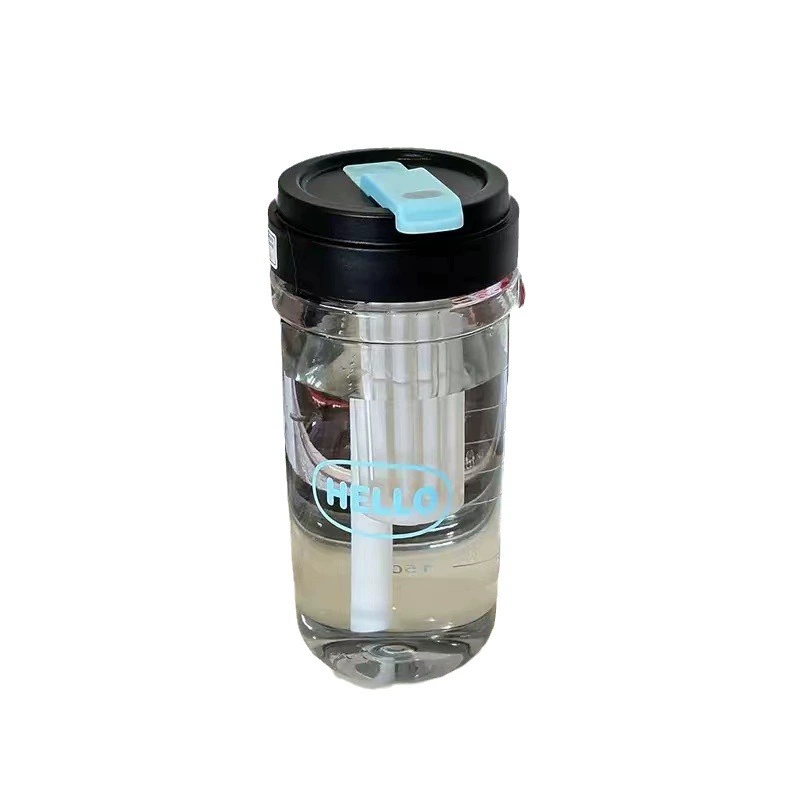 Hongxi Hello Glass Cup for Kids - Cute Portable Teacup Bottle with Strap, Simple Elegant Design