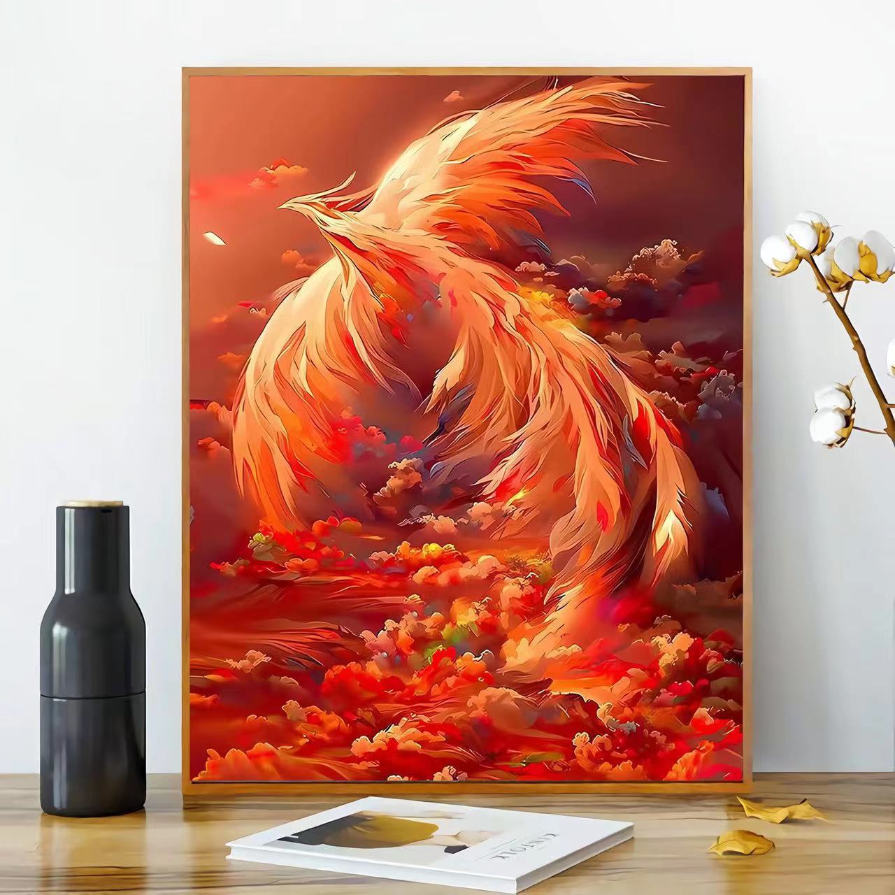 Phoenix Landscape diy Digital Oil Painting Cartoon Filling Cure Hand Decompression Coloring Fill Decorative Painting