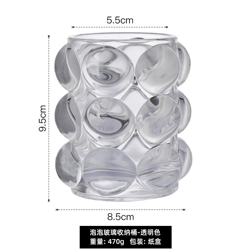 北欧風泡ガラス収納カップネット赤化粧ブラシ収納装飾品美化粧ブラシ筆立て客間ガラス燭台|undefined
