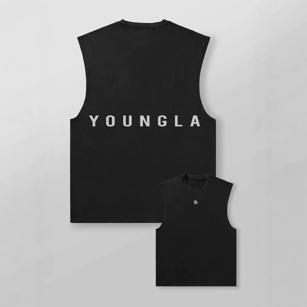 YOUNGLA American Trendy Brand T-Shirt, New Summer Style, Men's Printed Sleeveless Vest, AliExpress Hot Selling Item, Pure Cotton Vest