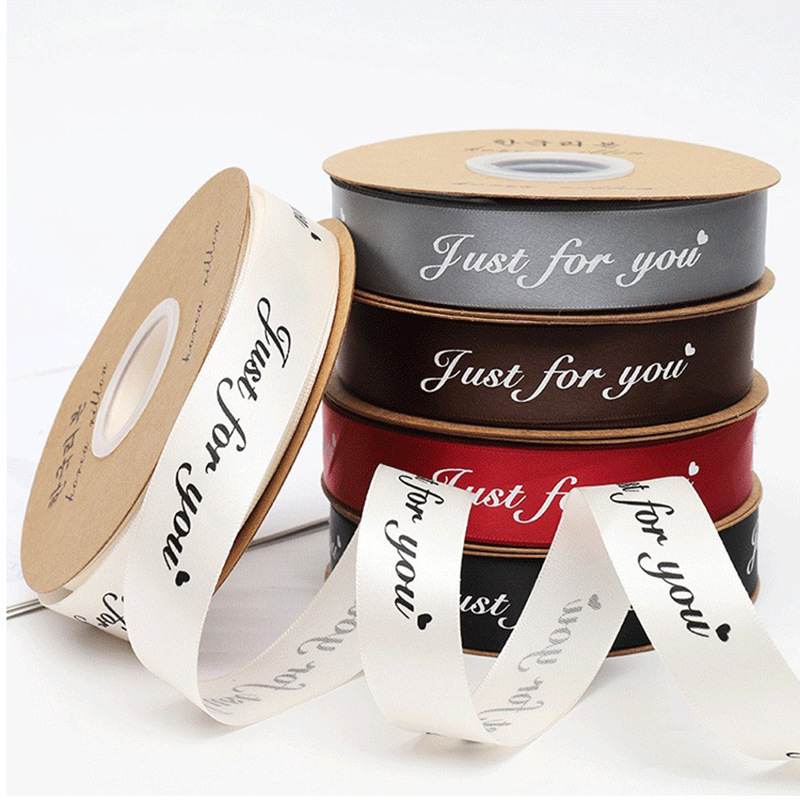 2,5 cm flor floral caja de regalo cinta de poliéster pastel DIY arco cinta sólo para usted letra inglesa cinta