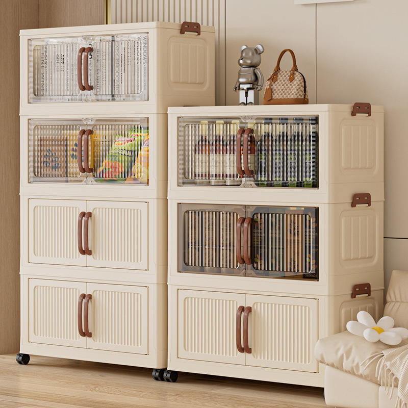 Gabinete de almacenamiento plegable sin instalación dormitorio doméstico armario de niños armario de cocina armario de almacenamiento multicapa engrosado armario de almacenamiento grande