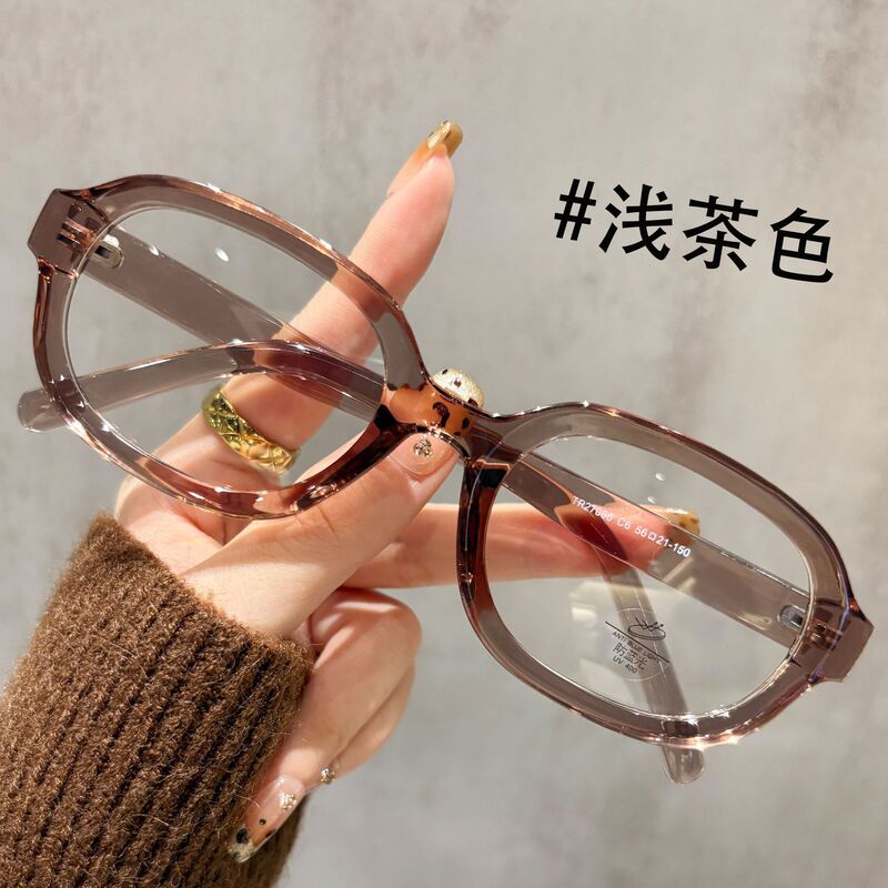 复古文艺风百搭眼镜时尚高清防蓝光眼镜女素颜显脸小大框平光眼镜|undefined