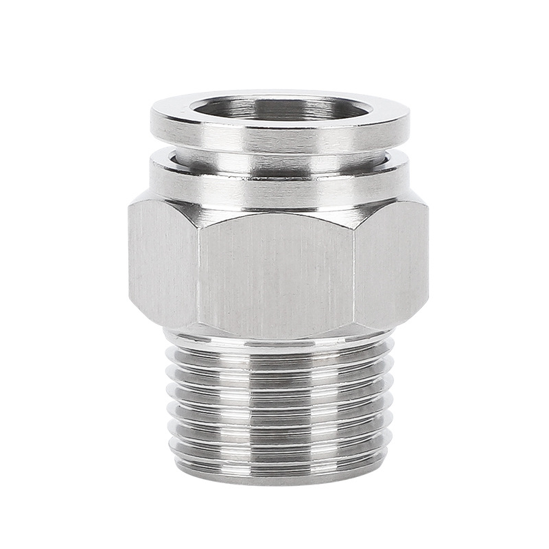 304ステンレス空気圧管ワンタッチ継手PC16-04ねじストレートPL8-02 Lベンド耐温性腐食防止