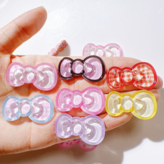 プラスチック部品卸売りdiy手作り靴花アクセサリー帽子文房具パッチ携帯ケース格子丸縁蝶ネクタイ