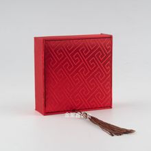 古典国风首饰盒手镯手链文玩饰品格纹流苏盒古法挂件珠宝盒