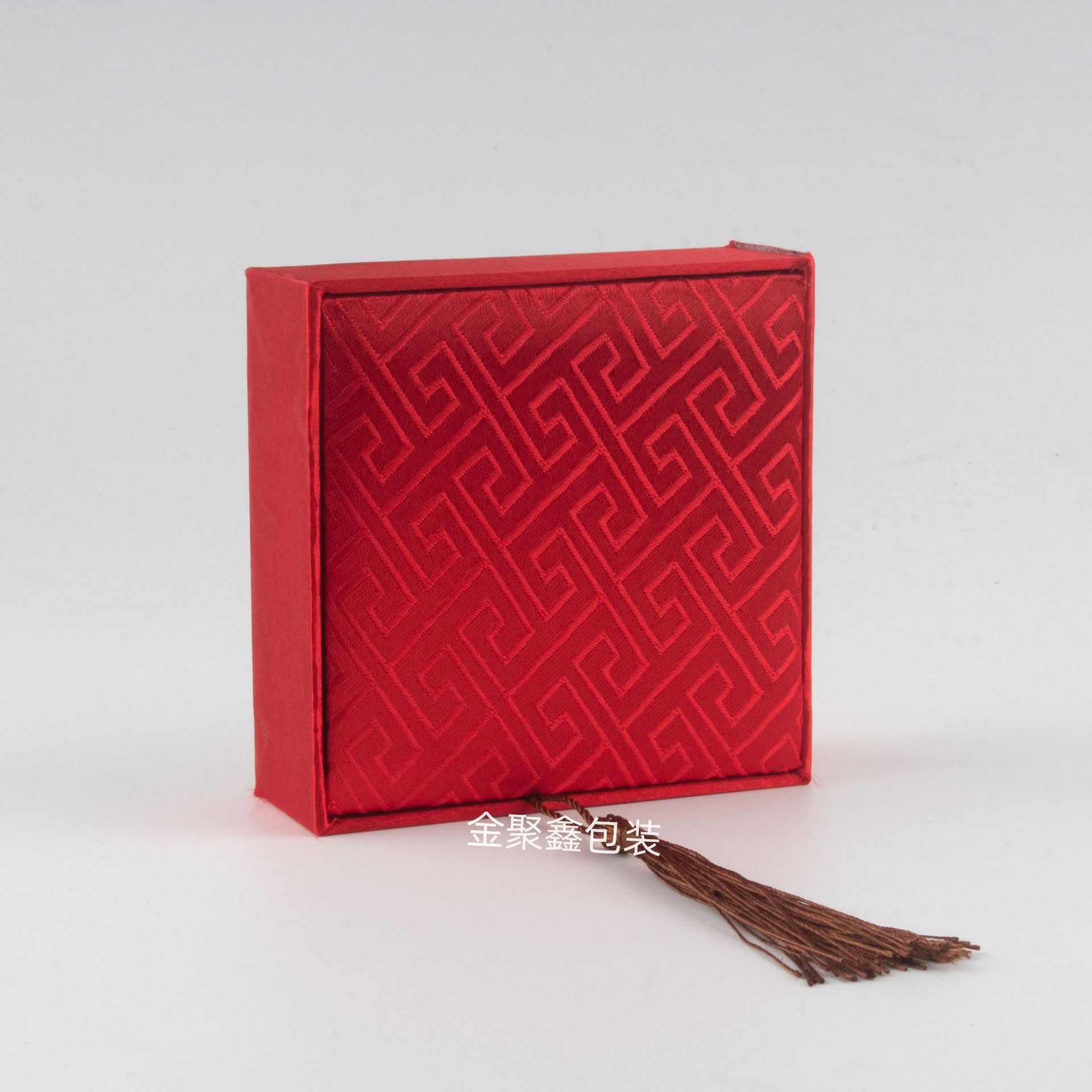 古典国风首饰盒手镯手链文玩饰品格纹流苏盒古法挂件珠宝盒