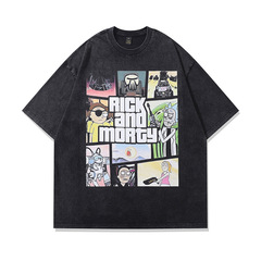 TKPA American high street old washing cartoon printed short-sleeved T-shirt men oversize summer trendy brand ins top