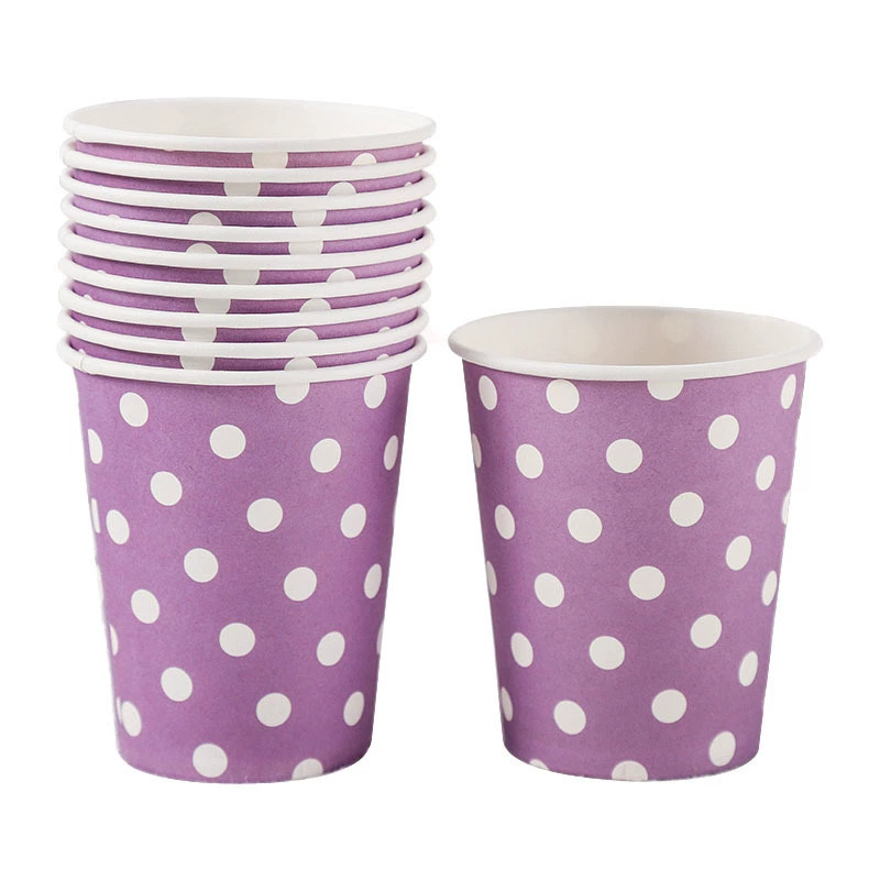 Polka dot disposable thickened cup for home use, colorful cup for soy milk, gilded hot-stamping party wholesale