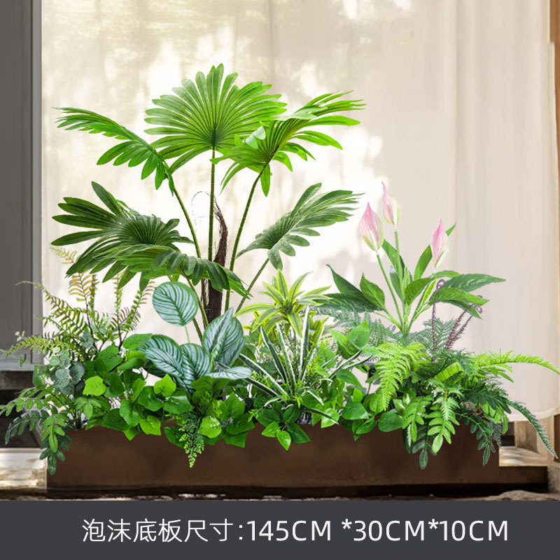 擬似緑植造景花溝花箱装飾偽植物の組み合わせは、バイオニクスの草花の室内外の景観装飾を遮断します。|undefined