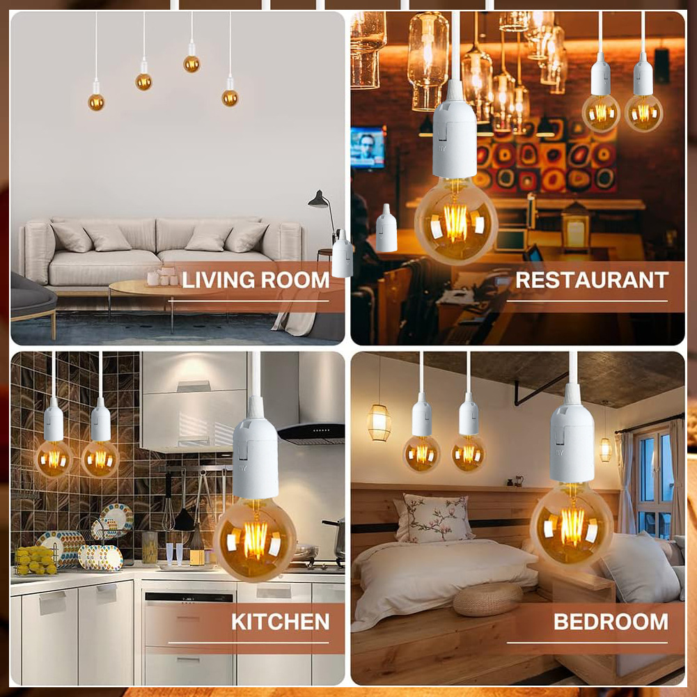 Zhongshan E27 portalámparas portalámparas portalámparas de plástico con hilo Bombilla retro Restaurante creativo Diy Línea de lámpara Taza de lámpara