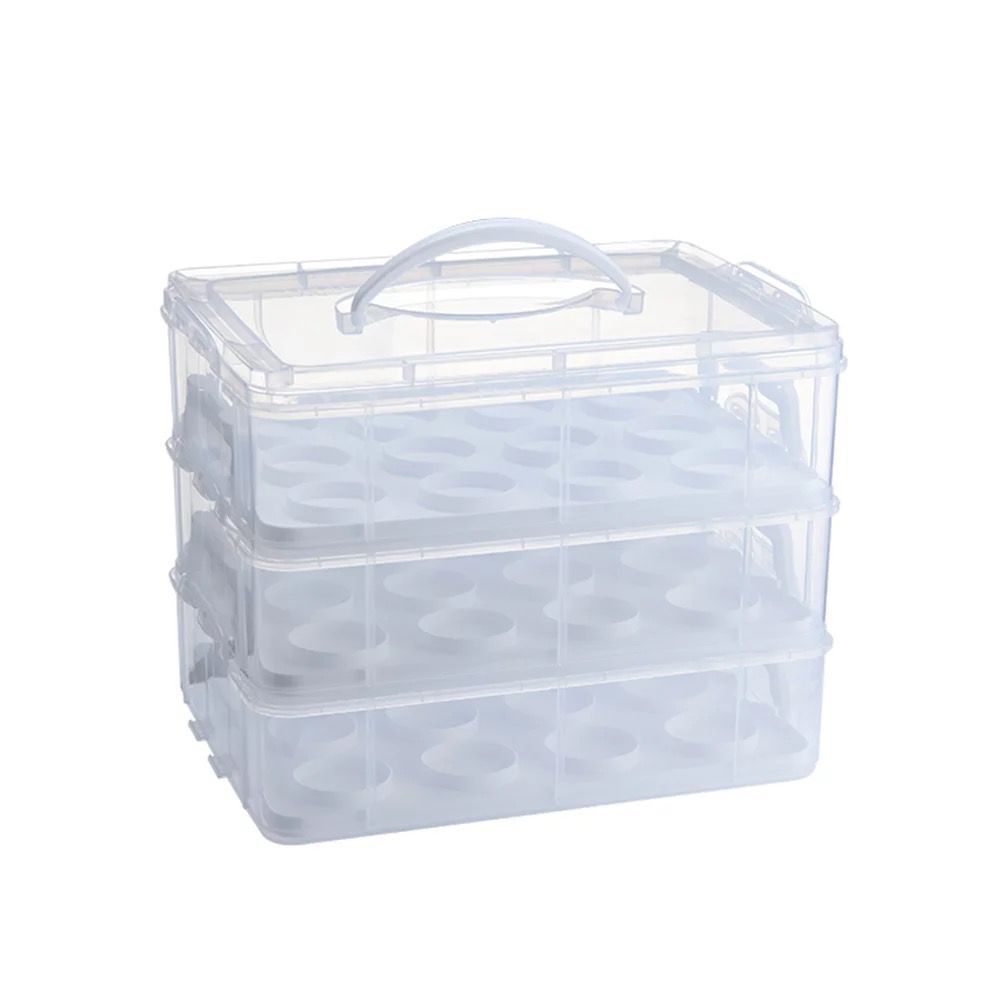 多层纸杯蛋糕打包盒透明3层4层48只马芬手提蛋糕盒烘培包装