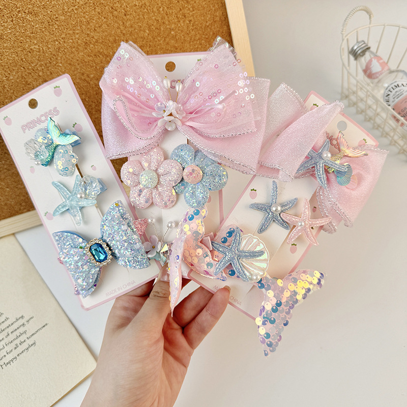 33g Weight Girl'S Sweet Fish Tail Cloth Hair Clip