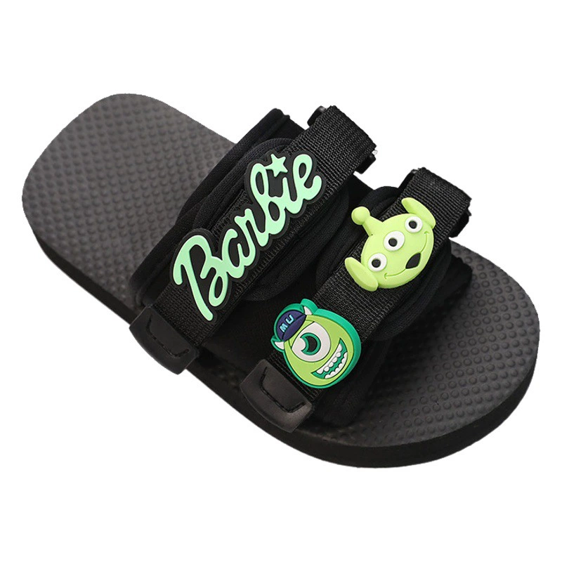 Детские тапочки, летние Нескользящие уличные сандалии для мальчиков с героями мультфильмов, пляжная обувь для родителей и детей, домашние тапочки для девочек среднего и большого детей